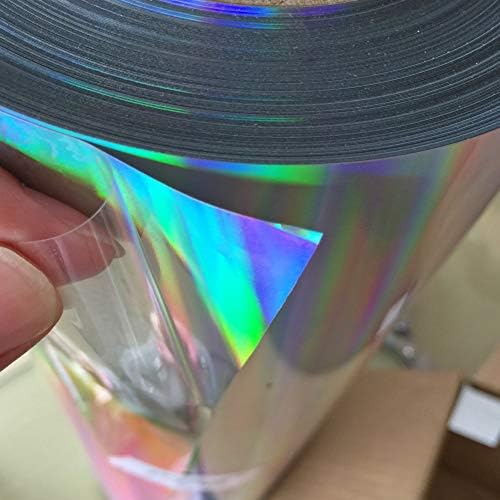 Moyishi Silver Holográfico Cromo Vinil Praço Rainbow Acabamento Rolo de Filme Adesivo de Renomado Air Diy 17,7 X 60 '' '