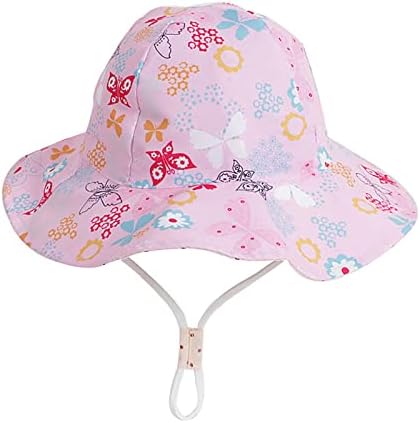 Convencido 8 chapéu de sol ampla ajustável - Kids upf50+ chapéu de balde de verão, chapéu de proteção protetora de sol respirável