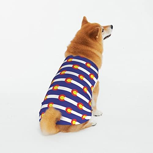 Camisas de animais de estimação de algodão Camisetas de cachorro de cachorro de cachorro de flag-flag do colorado pijamas de