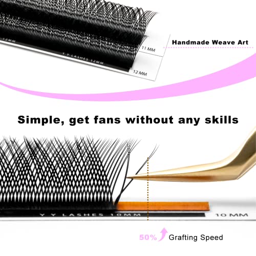 Tdance yy cílios de extensão cílios de extensão c curl 0,07 mm de espessura Extensão de volume 2D ventiladores de 8 a 15 mm