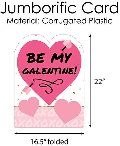 Big Dot of Happiness Be My Galentine - Cartão Gigante do Dia dos Namorados - Cartão Jumborificado de Formas Grandes - 16,5 x 22 polegadas