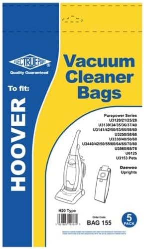 Hoover Electruepart Bag155 H20 A aspirador de pó de pó de papel de pó de papel 5 pacote