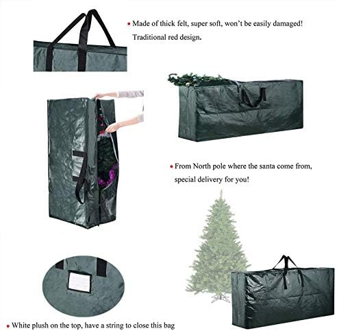 9ft Large Christmas Tree Storage Bag- lojas de oixos Desmontados Árvore artificial desmontada com alças duráveis ​​e material