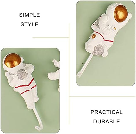 Fzlmyangndqz 2 pcs astronautas ganchos de parede de parede com copos de copos auto adesivo Puncos de gancho grátis