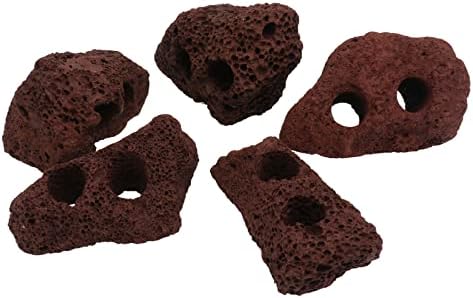 Zerodeko Ocean Decor Aquarium Lava Rocks Stones vulcânicas: Rochas decorativas Anel de capim fixo 5pcs Paisagem de peixe paisagem