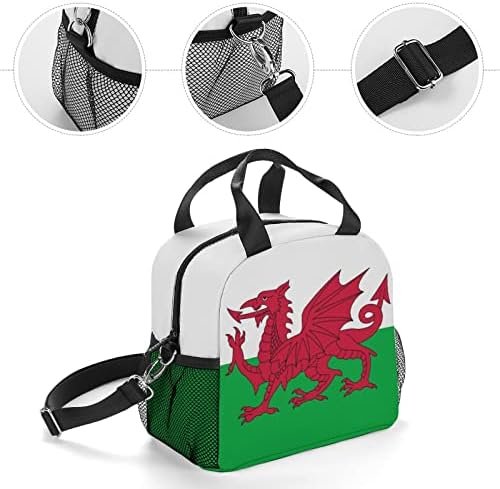 Bandeira do País de Gales Welsh Lunch Bogue à prova de vazamento reutilizável bolsa de ombro para piquenique de trabalho acampamento
