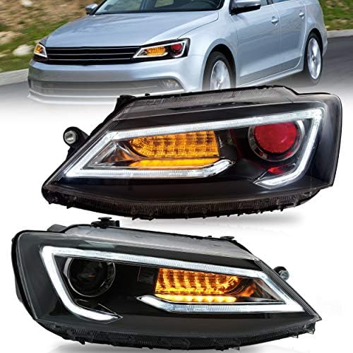 Faróis de vland e luzes traseiras LED Assembléia ajustada para Volkswagen 2012-2014 Volkswagen Jetta Sagitar, Demon Eyes+Fumado