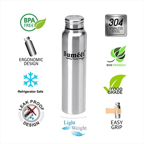 Sumeet Slim Stainless Stainless Comaos Far garrafa de água / geladeira - 550ml - pacote de 1