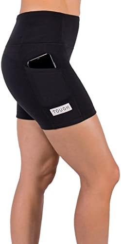 MODO DUGO MULHERES High Rise 5 Super Soft Athletic Shorts Pockets Bike Fitness Workout Executando controle de barriga de
