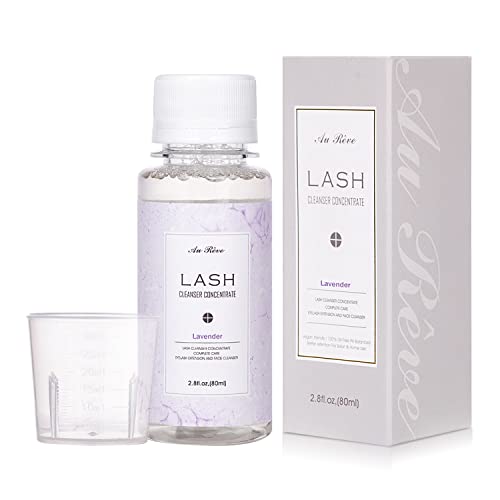 Lash Shampoo Concentrate Cinelas Extension Cleanser Kit de limpeza de cílios de cílios com escova de garrafa de enxágue,