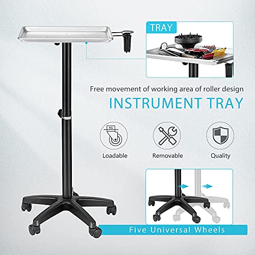 Vivohome Rolling Aluminium Medical Salon Instrument Bandey com 2 em 1 ozônio a vapor facial com lâmpada 5x mag