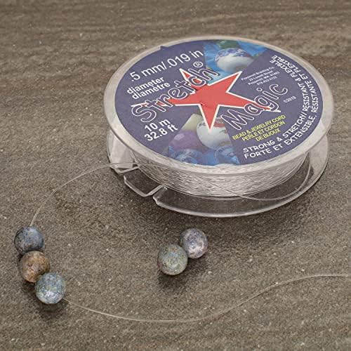 Cordão de contas e jóias magia e elástico - Fácil de nó - cor clara - 0,5 mm de diâmetro - carretel de 10 metros - corda elástica