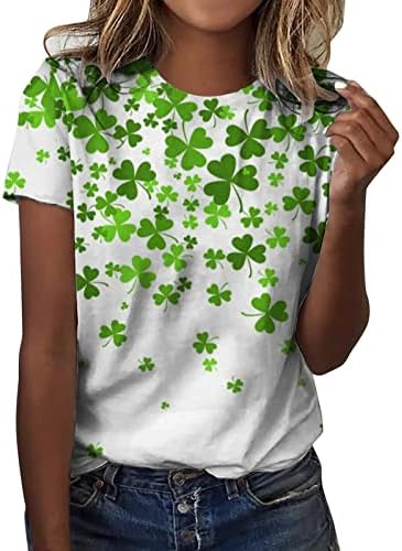 Camiseta do dia de St Patricks Mulheres Verde Camas Graphic Tee Camisetas Casual Casual Manga curta Camiseta de férias de verão