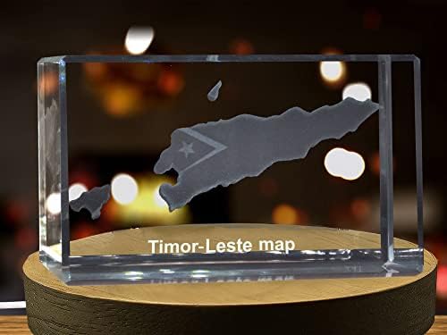 Timor-Leste 3D gravado Crystal 3D Gravado Cristal de lembrança/presente/decoração/colecionável/lembrança