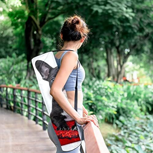 Ratgdn Yoga Mat Bag, Bulldog Exercício de ioga transportadora de tape