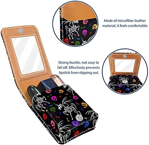 Esqueleto de uma caixa de batom de Pegasus Case fofa portátil portátil portup com espelho para bolsa de bolsa leva até 3 batom