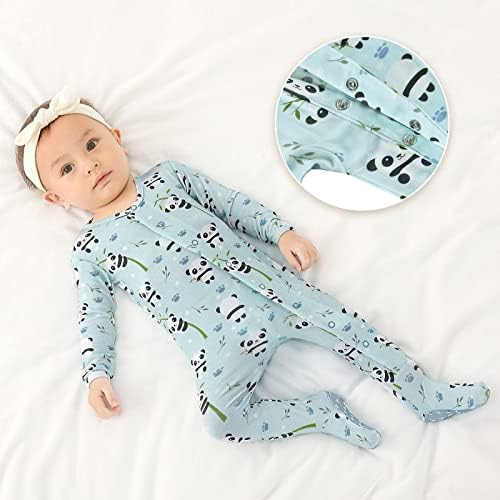 Little Jamjams Ultra Soff Bamboo Visconse Footie Snap lateral Paijama Onesie para Rompers de bebê unissex 0-36 meses