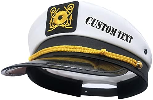 Almirante de texto personalizado Capitão Yacht Hat Snapback Bordado de Bordado de Ouro Captadores de Capitadores de Anchor para