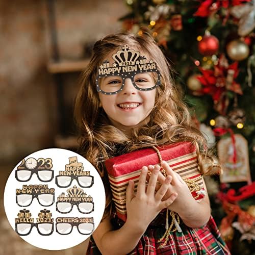 Decorações de Natal PretyZoom 12pcs 2023 Óculos de ano novo