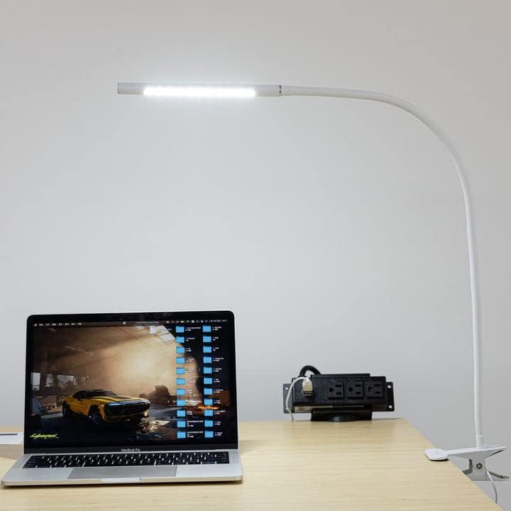 Lâmpada de mesa LED com USB, prenda na lâmpada da mesa, lâmpada de mesa de pescoço ajustável, lâmpada de toque lendo