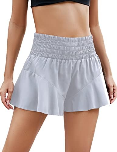 Geléia florescendo shorts altos shorts atléticos curtos de corrida shorts rápidos seco com bolso