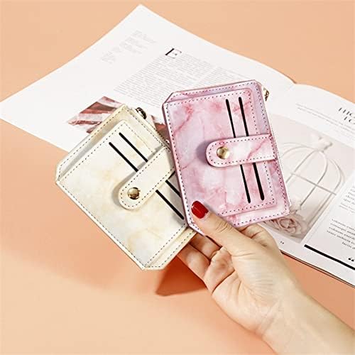 QWZYP Women fino de negócios de negócios titular de cartão de crédito zíper padrão de mármore criativo Carteiras finas