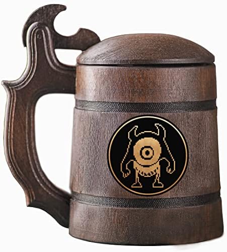 Undertale Loox caneca. Presente para jogadores caneca de madeira. Caneca de cerveja com tampa. Caneca de cerveja de madeira personalizada.