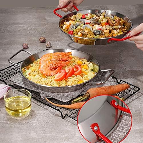 Yxbdn aço inoxidável paella pan frigoríssima frigideira frigideira antiaderente panela cozinha frita frango fruta placa de cozinha