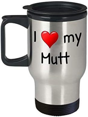 Mutt Travel Canela - Térmica Isolada aço inoxidável Mongol Amante de cães Caneca de café Presente