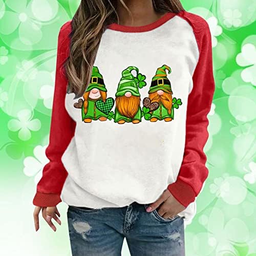 Yubnlvae St. Patrick's Day Sweworkshirts for Women Shamrock Comfort Crewneck PLUS SIEL TAMANHO TEE LUCKY