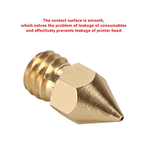 10 peças 3d bocais de impressora mk8 bico de extrusora 0,2/0,3/0,4/0,5/0,6/0,8/1,0 mm Cabeça de extrusora de latão