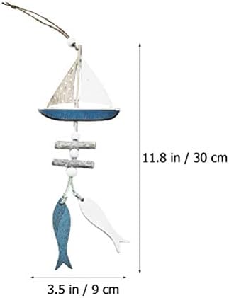 Ornamentos de Valiclud Beach 2pcs madeira peixe náutico parede pendurada em estilo oceano artesanato artesanato de madeira Capitão