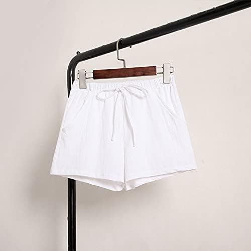 Shorts de ginástica ativa leves para mulheres bolso feminino solto calças e calças elásticas de algodão curtas e científicas