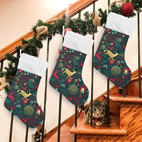 Meias de Natal de Alaza, clássico de natal clássico personalizado decorações de meia para férias em família Decoração de festa