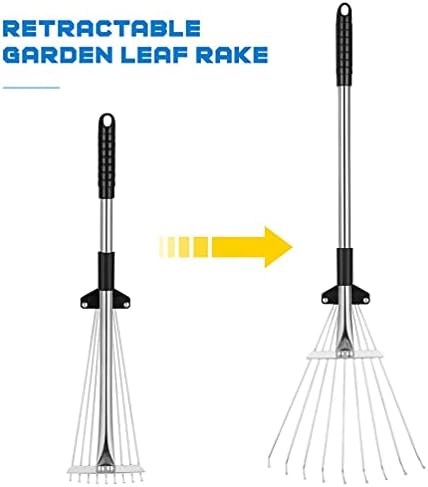 Rake telescópico de folhas de stobok, ferramentas de ancinho telescópico de ancinho de jardim ajustáveis ​​com alça para