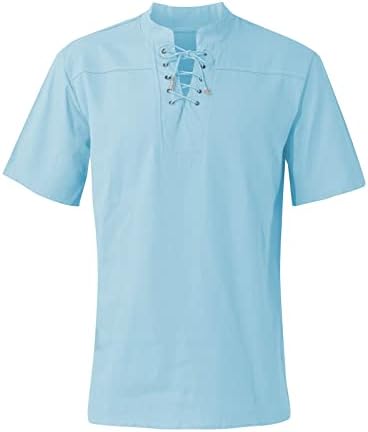 Camisas Zefotim Slim Fit for Men Short Slave V Neck Casual Work Casual Camisetas Henley Polo