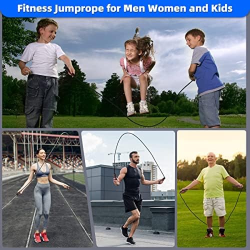 Pular corda, cordas de salto ajustáveis ​​para fitness, pulando corda para homens mulheres presentes uma banda de resistência,