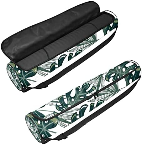 Ratgdn Yoga Mat Bag, Monstera Folhas Exercício Transitador de tapete de tape