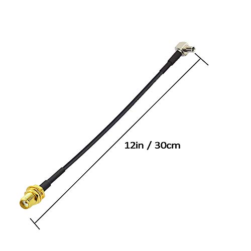 TS9 para SMA Adaptador de antena externa fêmea 12 '' Pigtail para modems, pontos de acesso e roteadores USB - pacote de 2