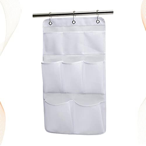 Cabilock Bag Mesh ganchos seco/organizador de banheiro da porta para quarto banheiro branco -Cockets com haste/cortina