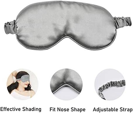 Lersvicvil Sleep Mask 4 Pack de seda capa de seda cetim de cetim macio elástico Strap Eyeshade Night Travel To Mulher Men
