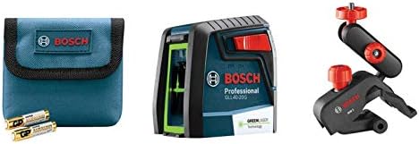 Bosch GLL40-20G de 40 pés de berço verde a laser transversal autonacional com tecnologia Visimax, dispositivo de montagem flexível de
