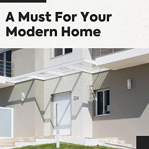 Costar Mercadorias Costar Modern 3D Casas Números para fora - 5 polegadas de endereço flutuante preto com opções de montagem