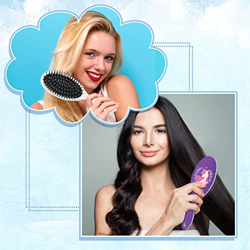 Ahlsenl 4 Pacote de cabelo Praços de cabelo, massagem anti-estática Brush de cabelo para mulheres meninas Curly reto ou curto cabelo