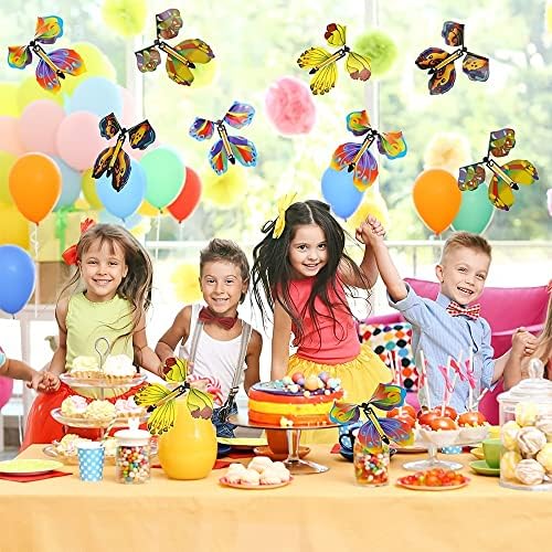 48 Magic Flying Butterflies, brinquedos surpresa de elaboração de elástico, festas de aniversário, cartões de felicitações, presentes