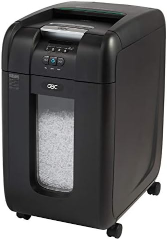 GBC Paper Shredder, alimentação automática, capacidade de 130 folhas, micro-corte, 1-2 usuários, pilha e robusto 130m