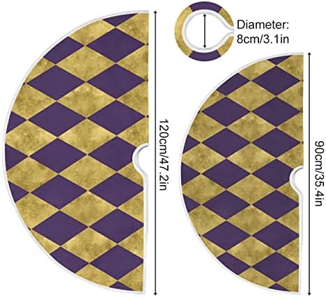 Mardi Gras Harlequin Salia de Árvore de Natal 36 polegadas Decoração para casa para saia de árvore de Natal para Merry Party Holiday