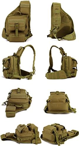 Huntvp Tactical Military Sling Pack Peito Daypack Molle Backpack Saco de ombro