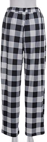 Fsahjkee Pijama calça homens, calças de sono, corredores retro atléticos, linho de linho masculino dividido na cintura expansível