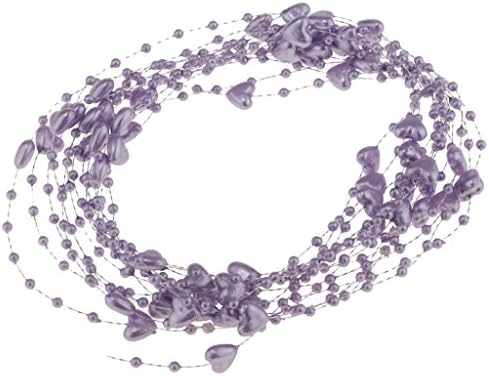 Garland de fios do coração de taotenish para decoração de casamento artesanal de Natal - roxo, 5m